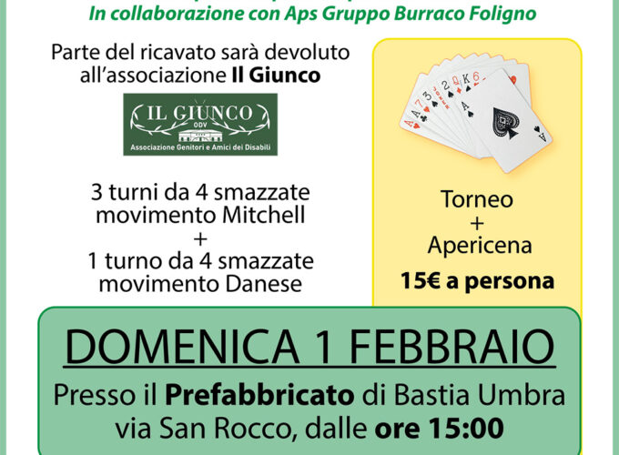 Torneo di Burraco – Domenica 1 febbraio 2026